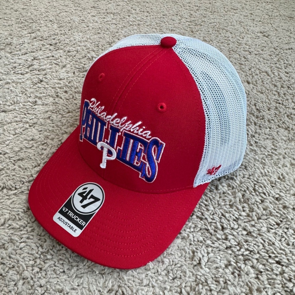 Philadelphia Phillies Hat 47 Keystone Trucker Snapback Red White Arch Logo Cap